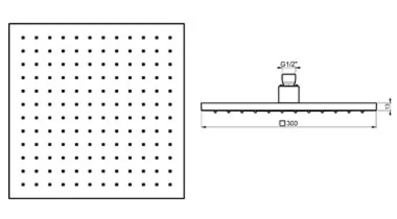 SB Rubinetterie Regndusch Eco Air vattensparande fyrkantig regndusch matt vit 30x30cm 1208955531