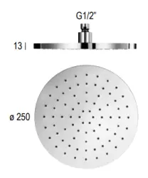 SB Round Mässing Regndusch Huvuddusch 30 cm Matt Vit 1208955623