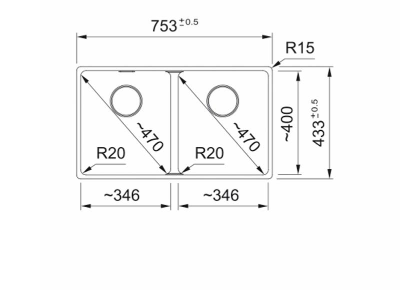 Franke Maris MRG 220/120-35-35 Svart upplaga dubbel diskho