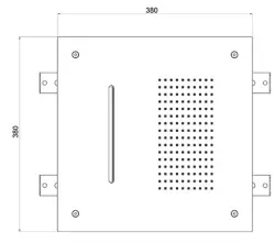 SB Square Inbyggd Takdusch 2-strålig PVD Guld 1208955759