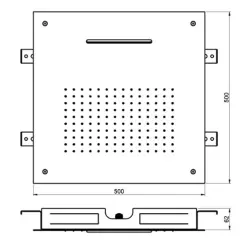 SB Square XL Regndusch inbyggnad 2-strålig Matt Vit 1208955768