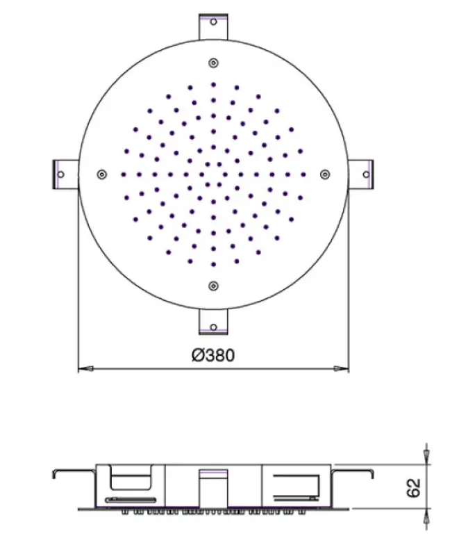 SB Round Temptation Inbyggd Regndusch 38 cm PVD Guld 1208955804