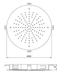 SB Round Temptation Inbyggd Regndusch 50 cm helt i rostfritt stål 1208955805