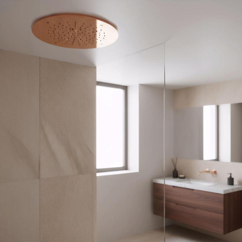 SB Round Temptation Inbyggnadsregndusch 50 cm PVD Koppar 1208955808