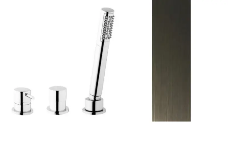 Waterevolution Flow 3-håls Badblandare för Badkarskantmontering PVD Gun Metal T138SBGME