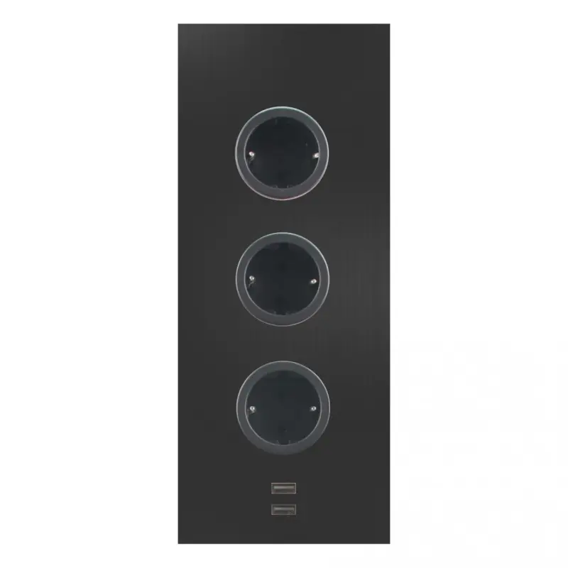 Indux Corner Energikolonn med 3 uttag Jordad och dubbel USB-A&amp;C-laddare Svart 1208955899