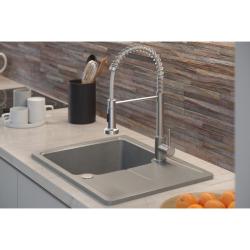Quadri Derby kitchen mixer tap with flexible spout and shower with 2 spray types stainless steel 1208955916