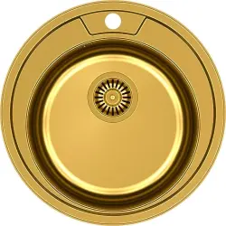Aquadesign Ross rund guld PVD diskho ovanpå med kranhål 1208955921