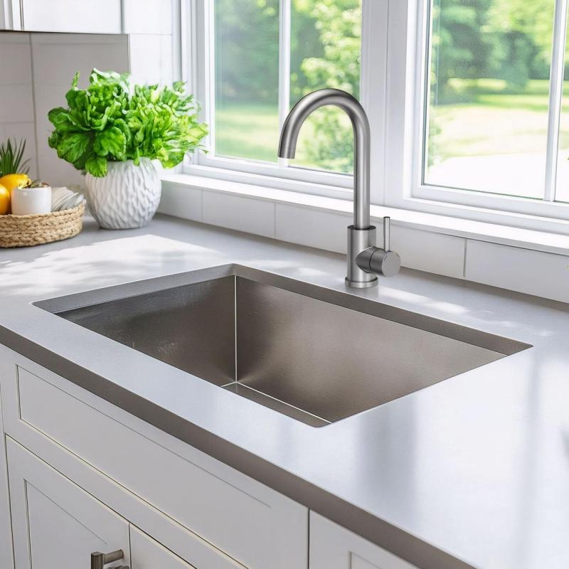 Quadri Coventry köksblandare matt krom med svängbar pip 1208956032