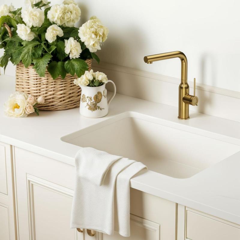 Quadri Stamford köksblandare guld med utdragbar pip 1208956084