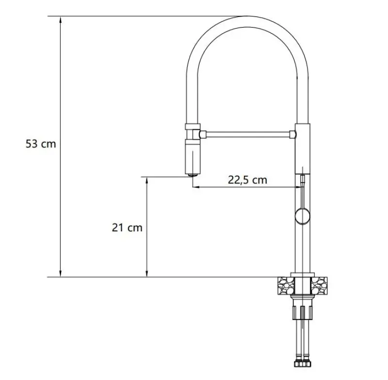 Quadri Brighton köksblandare gun metal med flexibel svart pip 1208956104