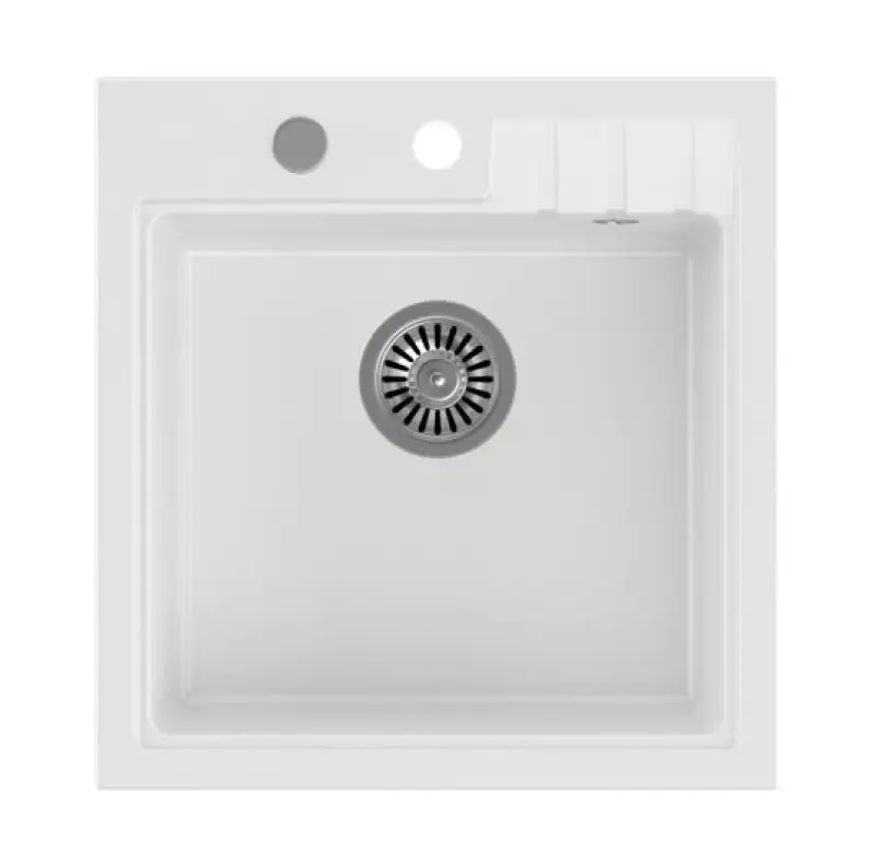 Quadri Cardigan vit granit inbyggnadsho diskbänk 50x52cm med kranhål 1208956306