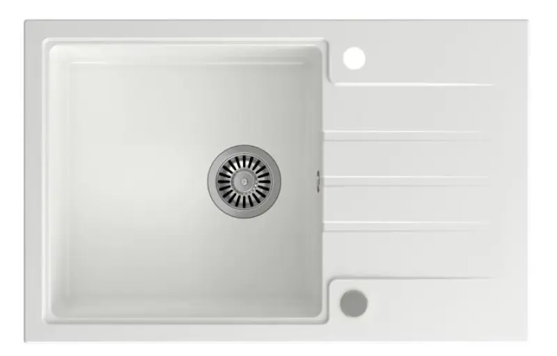 Quadri Cardigan vit granit inbyggd diskho med avrinningsyta vändbar 78x50cm 1208956310