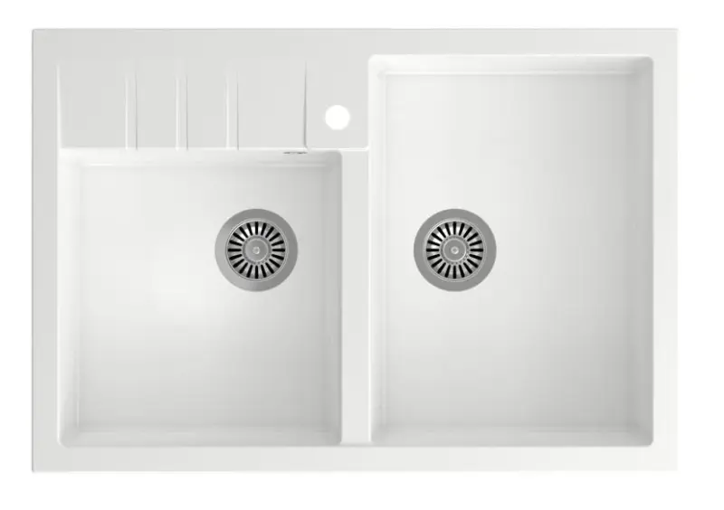 Quadri Minister Dubbel Diskbänk vit lantlig modell 90x62cm 1208956327