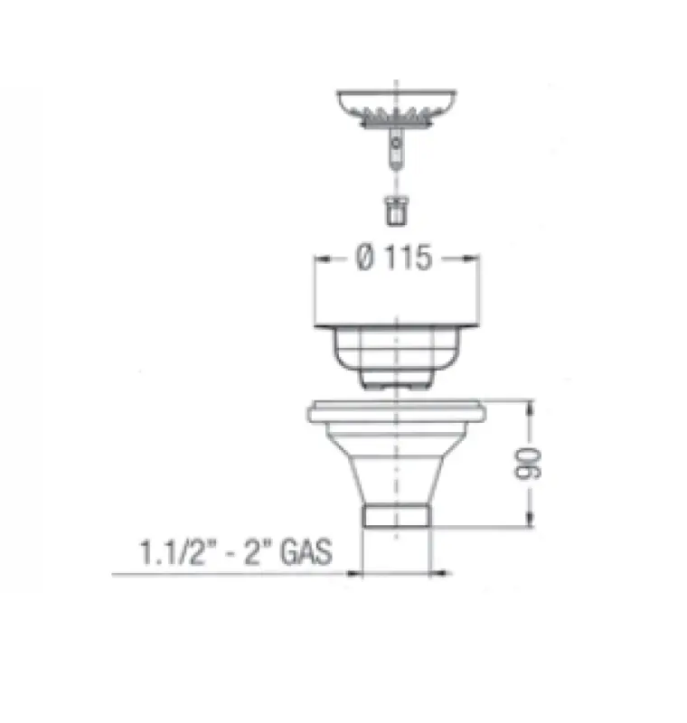 PB klassisk mässing naturlig (missfärgad) avloppssats för en köksvask och korgpropp som kan stängas 1208956474