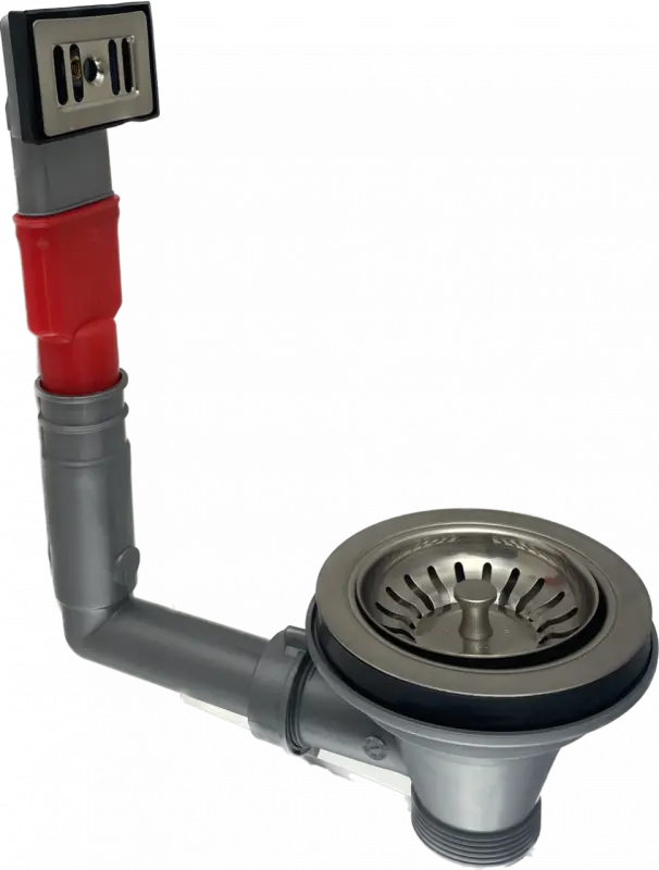 PB klassisk rostfritt stål avloppsset med överfyllnad för en köksvask och stängbar korgpropp 1208956477