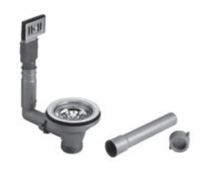 PB klassisk mässing naturlig (patinerad) avloppsset med bräddavlopp för en köksvask och korgpropp, stängbar 1208956479