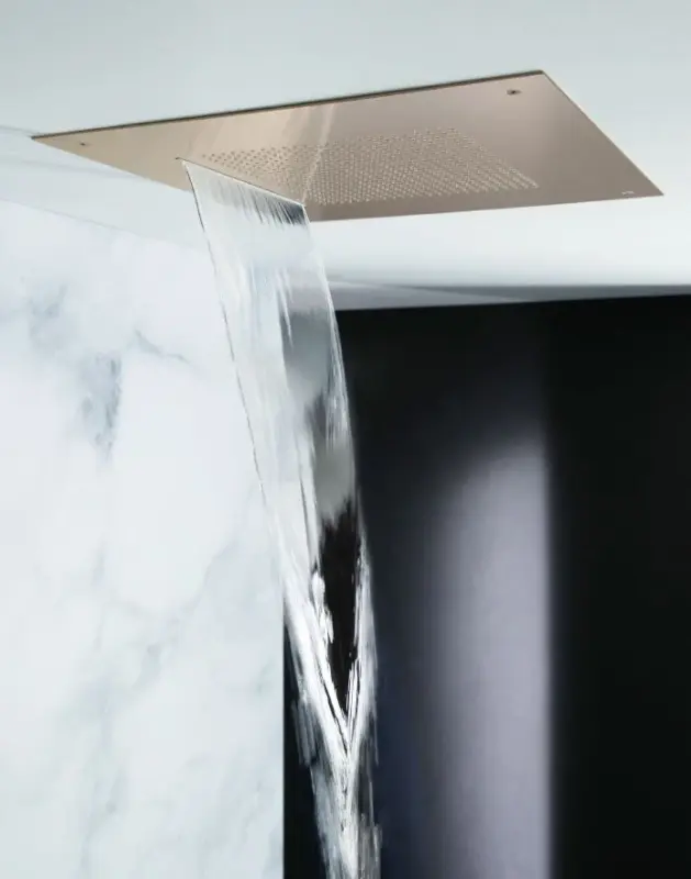 SB Square 316 Inbyggd Regndusch Velvet Temptation och vattenfall borstad PVD koppar 1208956751