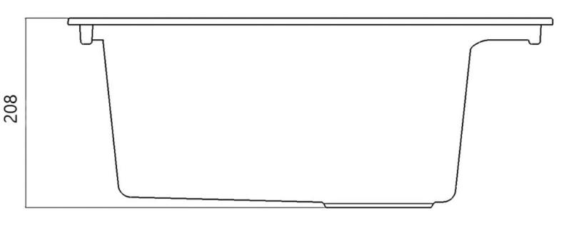Vit inbyggnadsvask 58x53 cm med kranhål och rostfri plugg 1208956763