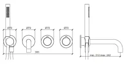 SB 316 ESTETIK Rund inbyggd badkarstermostat RVS 316 1208956820