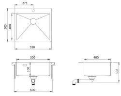 Ausmann Turt kopparköksvask PVD Koppar 550x505 mm med kranhål undermonterad planmonterad och ovanpåliggande 1208956939