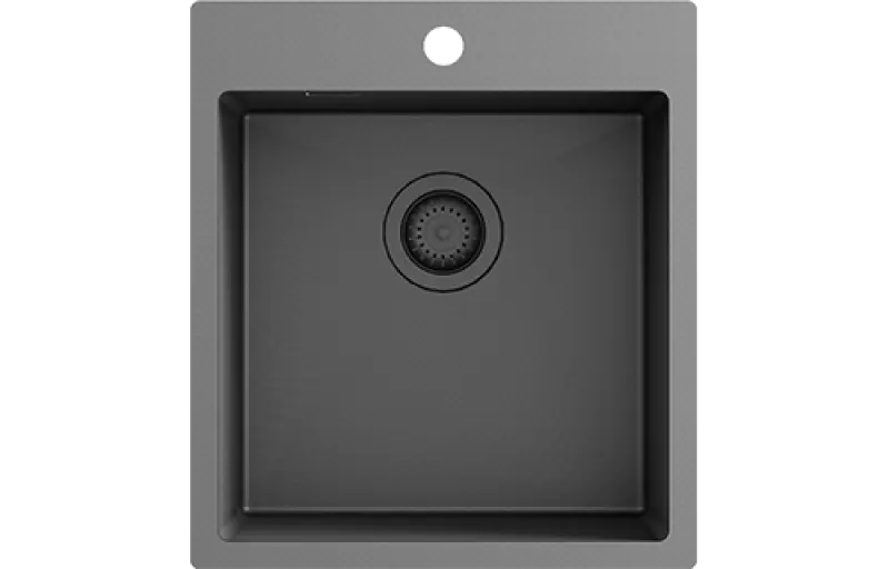 Ausmann Turt gun metal diskbänk 450x505mm med kranhål undermonterad planmonterad och ovanmonterad 1208956960