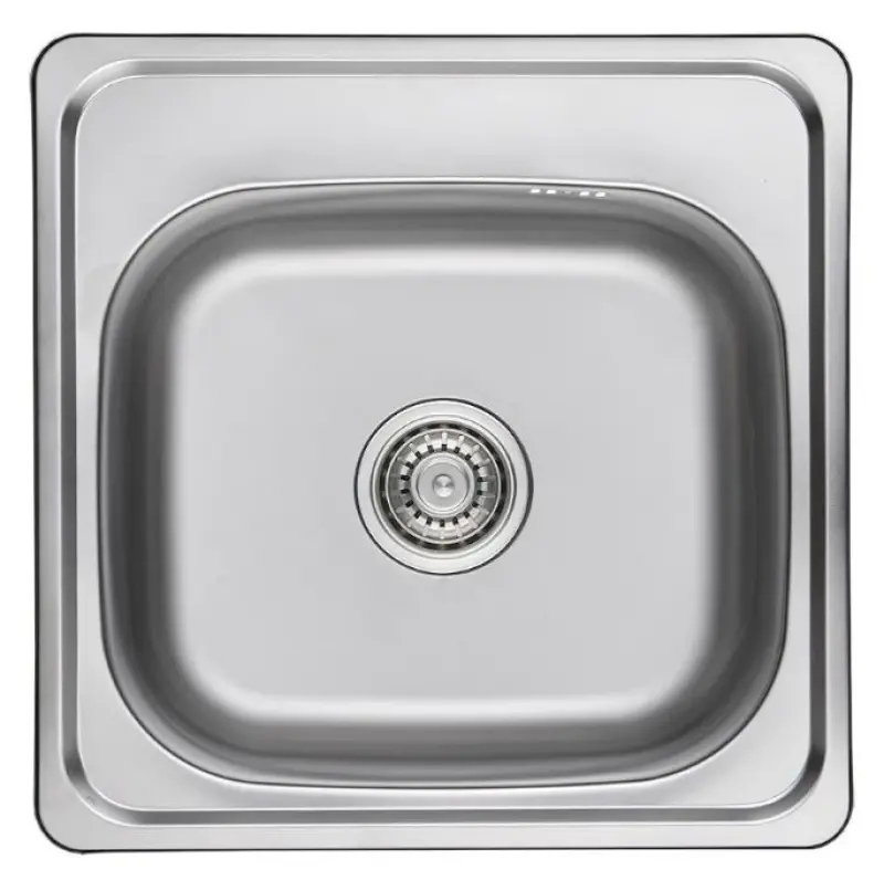 Ausmann Basic rostfri uppbyggd diskho 48x48 cm med kranhylla inklusive sifon 1208957000