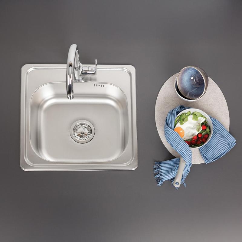 Ausmann Basic rostfri uppbyggd diskho 48x48 cm med kranhylla inklusive sifon 1208957000