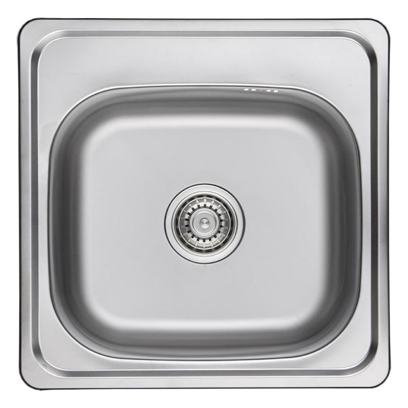 Ausmann Basic rostfri uppbyggd diskho 48x48 cm med kranhylla inklusive sifon 1208957000