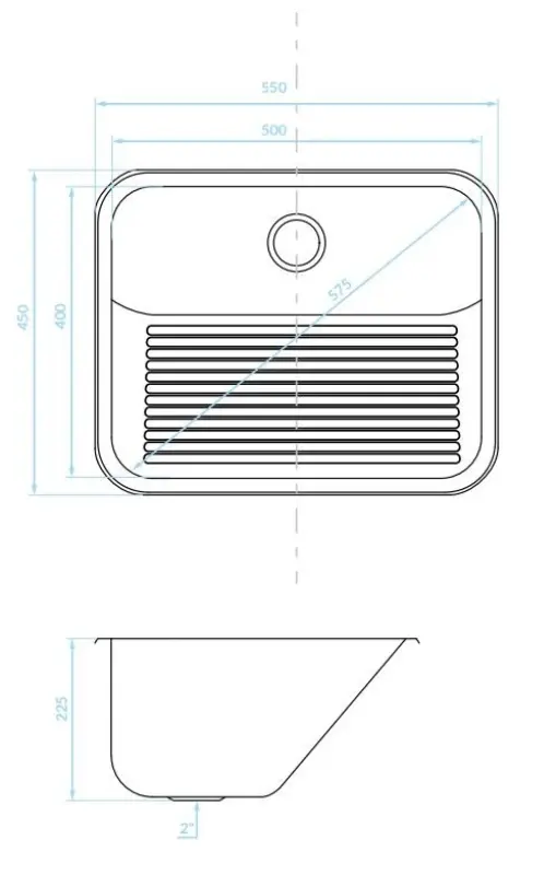 Aquadesign Utility avloppshole 55x45 cm för i grovkök eller garage inkl. fästen 1208957003