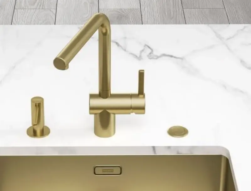 Franke Mythos Masterpiece BXM 210.50 PVD Guld Diskho 500x410mm Planmontering och Undermontering 127.0674.362