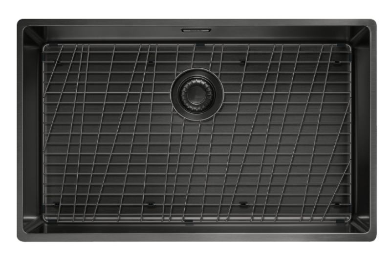 Franke Mythos Masterpiece BXM 210.68 stor diskho i gun metal PVD antracit 685x410 mm planmontering och undermontering 127.0674.440