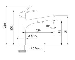 Franke Lift Kökskran med utdragbar duschhuvud krom 115.0621.668