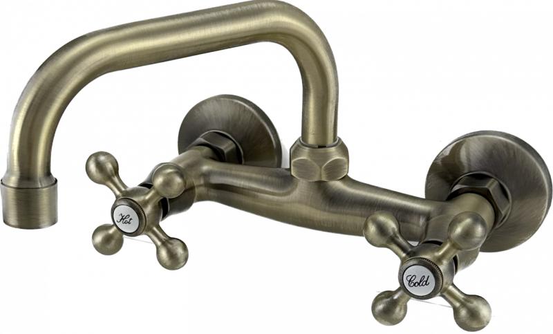 AquaTrimo Vivaldi klassisk brons köksväggkran med övre utlopp 21VV7066BN