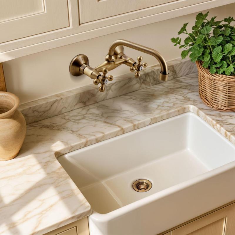 AquaTrimo Vivaldi klassisk brons köksväggkran med övre utlopp 21VV7066BN