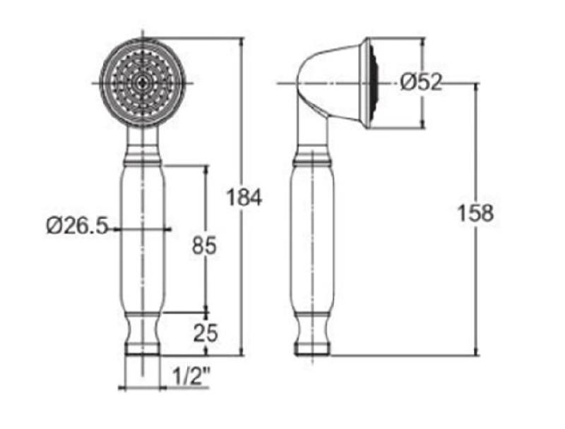 PB klassisk rostfri handdusch med vitt handtag 1208957105