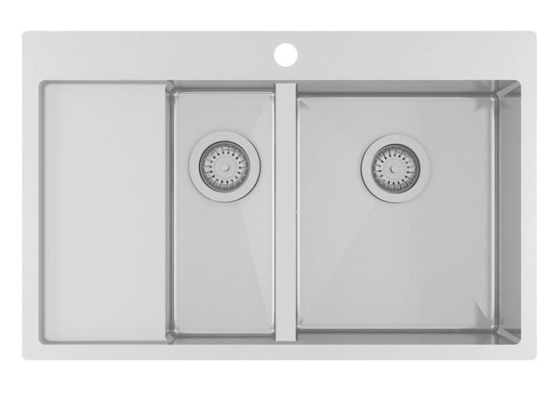 Ausmann Oder Blue 1,5 rostfri diskho 78x50cm planlimmad och ovanpåliggande med avrinningsyta 1208957125