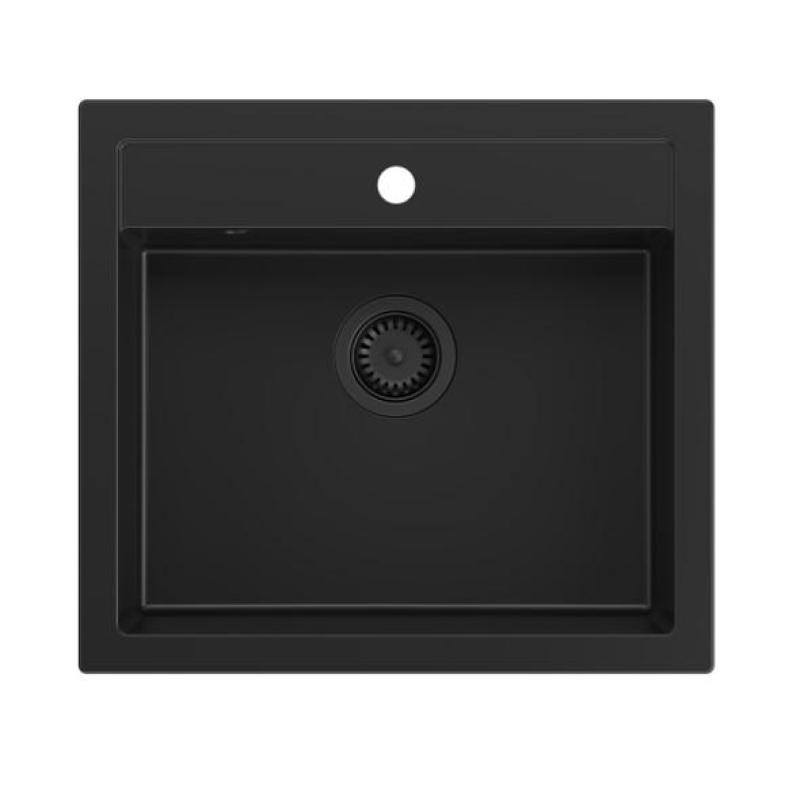 Quadri Farmhouse lantlig inbyggd eller underlimmad granitho matt svart 595x540mm 1208957208