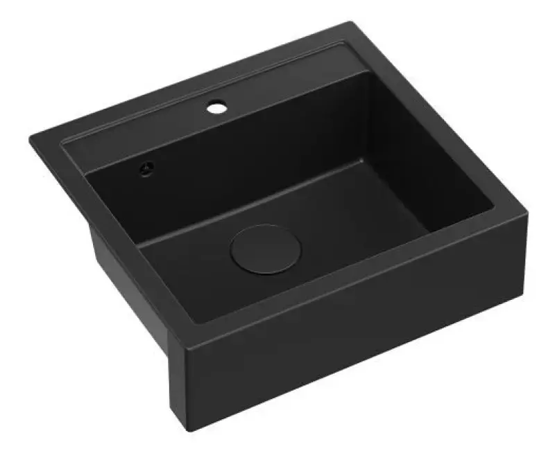 Quadri Farmhouse lantlig inbyggd eller underlimmad granitho matt svart 595x540mm 1208957208