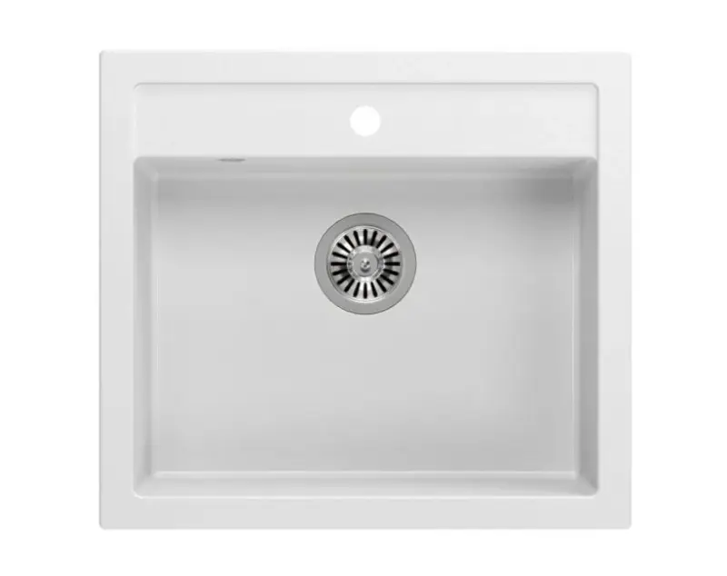 Quadri Farmhouse lantligt infälld eller ovanpåliggande granitdiskho matt vit 595x540mm 1208957209