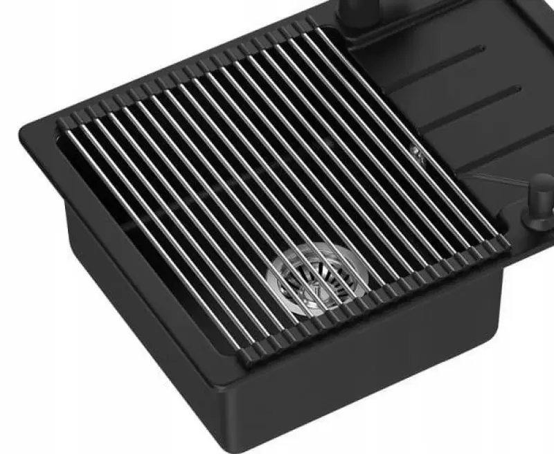 Quadri mattsvart rullmatta över och framför diskhon 43 x 32 cm 1208957222