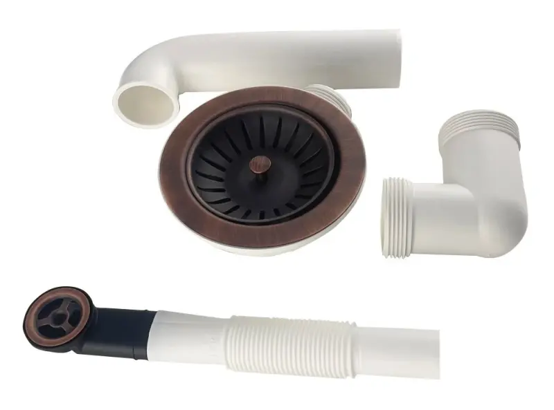 Ausmann borstad koppar avloppsuppsättning diskho inkl. överflöde koppar 1208957348