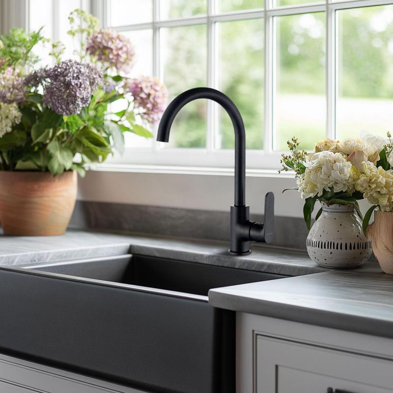 AquaTrimo Chopin enhands köksblandare matt svart 21CP7374SW