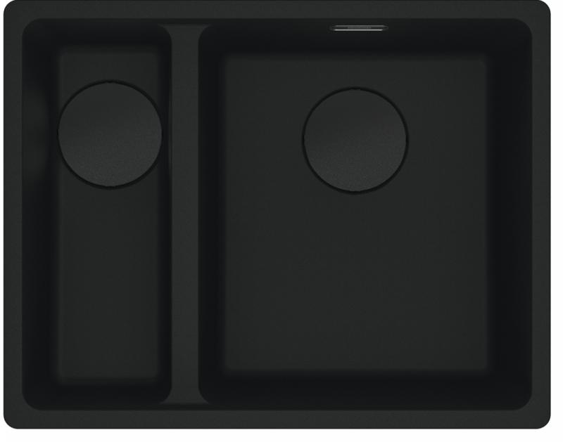 Franke Maris MRG 260/160-34-15 Fragranite black edition matt svart diskbänk planmontering stor bassäng till höger