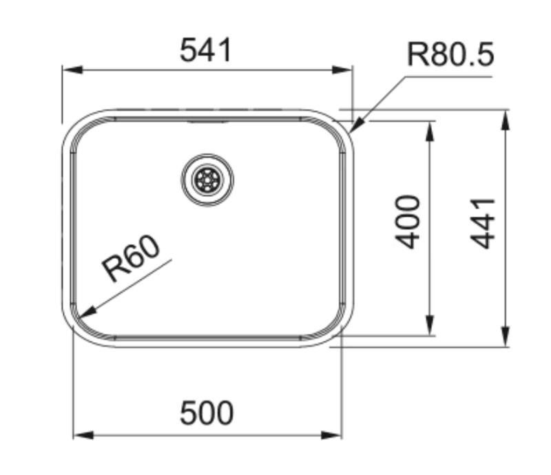 Franke Smart SRX 210.50 T Rostfritt stål diskho 50x40 planmontering 127.0688.777