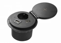 Indux Cover inbyggd jordat svart köksuttag i bänkskiva med utbytbara anslutningar 12089573956