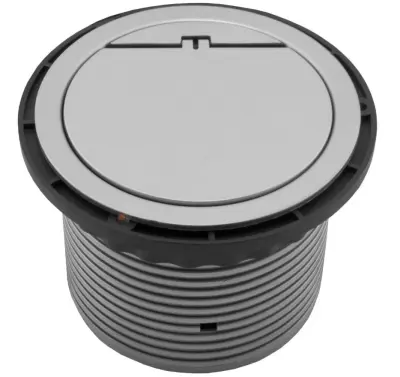 Indux Cover inbyggd jordad silver köksuttag i arbetsbänk med 2 USB-anslutningar 1208957397