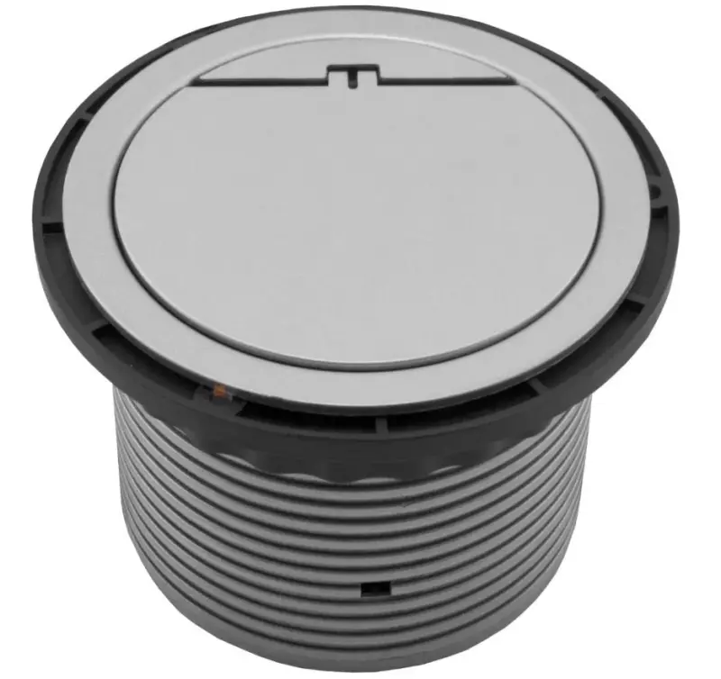 Indux Cover infälld jordningskontakt i silver för köksbänken med 2 USB-anslutningar 1208957399