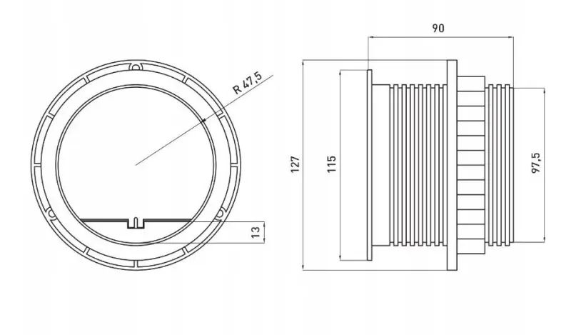 Indux Cover infälld jordningskontakt i silver för köksbänken med 2 USB-anslutningar 1208957399