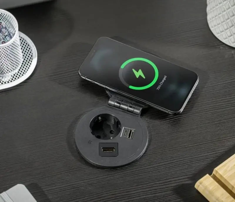 Indux Cover infälld jordkontakt svart köksuttag i arbetsyta med utbytbara anslutningar 12089573400